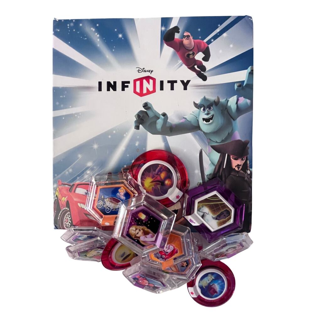 Disney Infinity Power Discs Lot Album Binder 15 Discs Storage Book